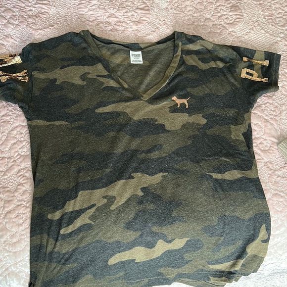 PINK Victoria's Secret Tops - Victoria’s Secret pink camouflage T-shirt